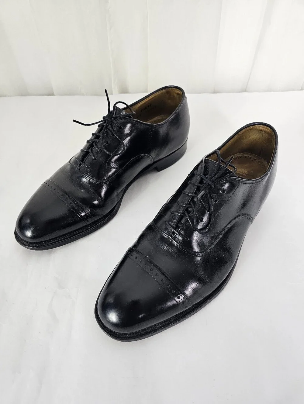 Johnston & Murphy Aristocraft Aldrich Black Leather Dress Shoes Oxfords Cap Toe